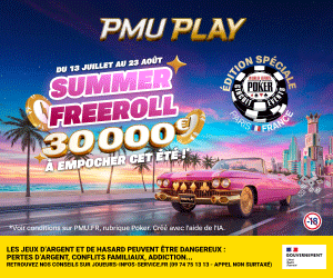 PMU Play Summer Freeroll Poker, 30 000 euros à gagner