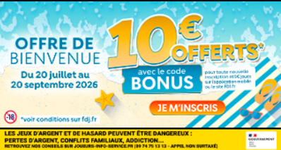 Offre partenaire FDJ : 10 € offerts