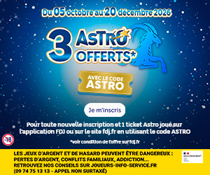 Bannière partenaire : 3 Astro offerts avec le code ASTRO, du 5 octobre au 20 décembre 2026, sous conditions